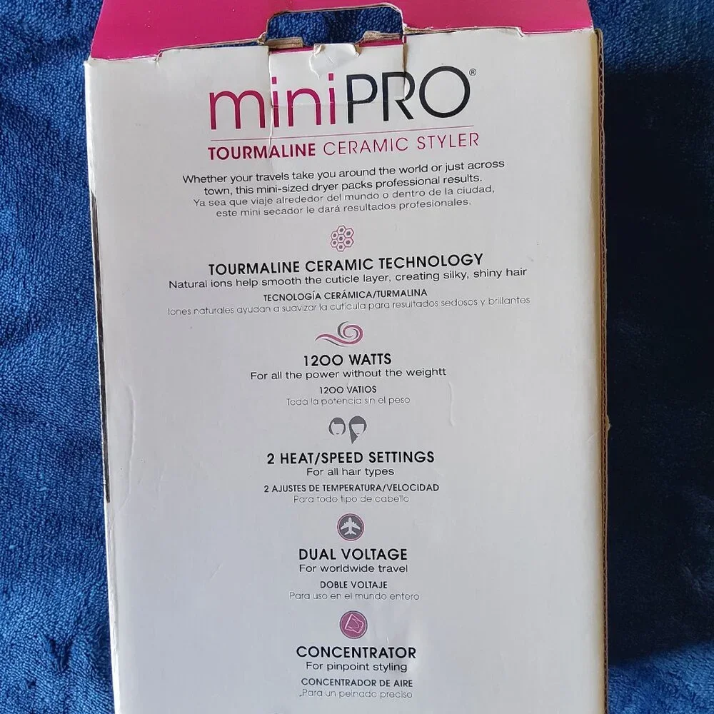 Conair MiniPRO 1200-Watt Compact Tourmaline Ceramic Travel Hair Dryer